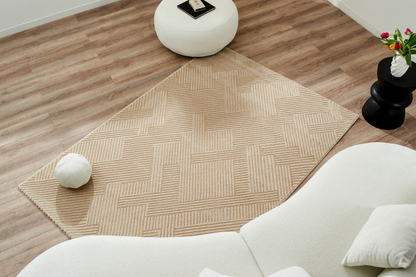 Tapis Geométrique Beige Japandi 200x290 – BIANCA