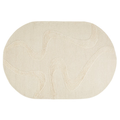 Tapis Ovale Écru Japandi – Evald