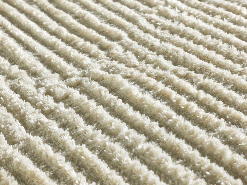 Tapis shaggy Japandi de style scandinave avec relief crème 160x230 cm – Lima