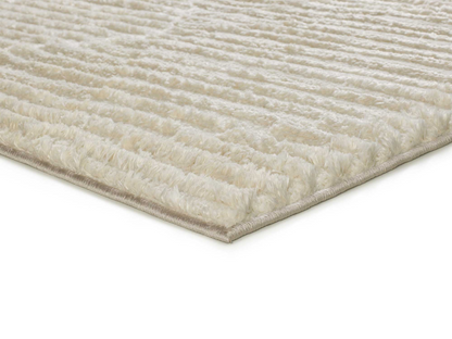Tapis shaggy Japandi de style scandinave avec relief crème 160x230 cm – Lima