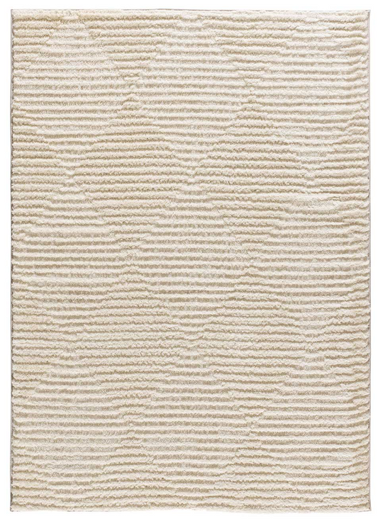 Tapis shaggy Japandi de style scandinave avec relief crème 160x230 cm – Lima