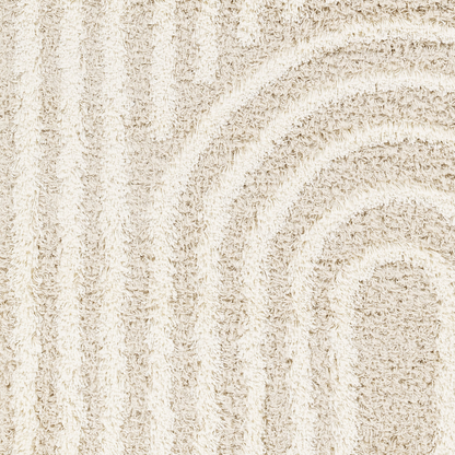 Tapis Shaggy Japandi scandinave blanc/beige 160x220 – Christina