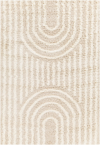 Tapis Shaggy Japandi scandinave blanc/beige 160x220 – Christina