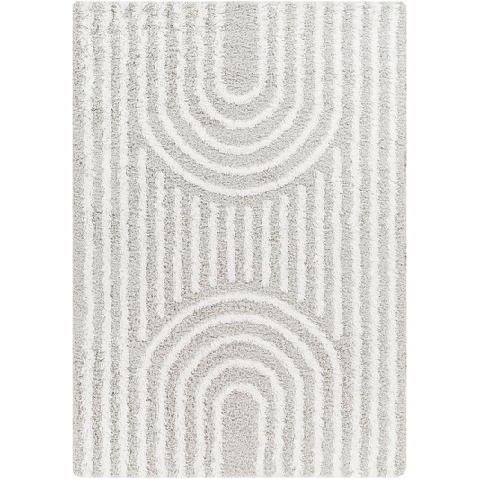 Tapis Shaggy Japandi scandinave blanc/beige 160x220 – Christina