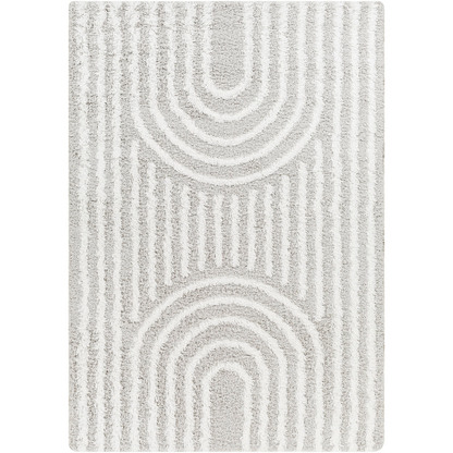Tapis Shaggy Japandi scandinave blanc/beige 160x220 – Christina