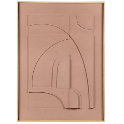 Toile Abstraite Japandi en Relief Terracotta 55x75 – ELTON