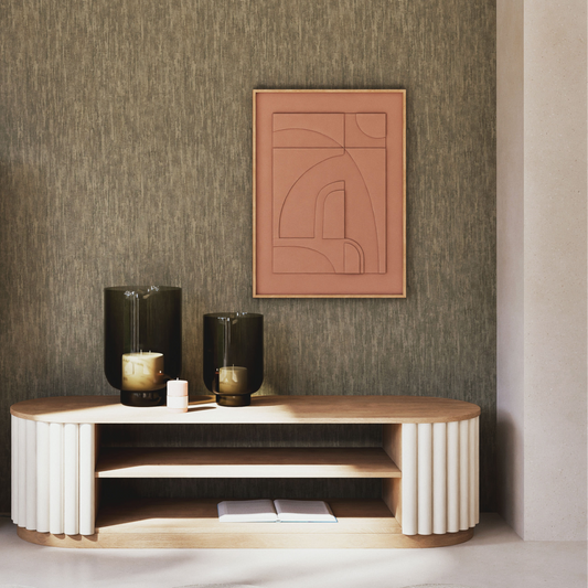 Toile Abstraite Japandi en Relief Terracotta 55x75 – ELTON