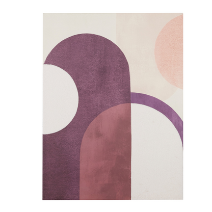 Tableau Japandi abstrait beige, violet et blanc 90x120 – Arka