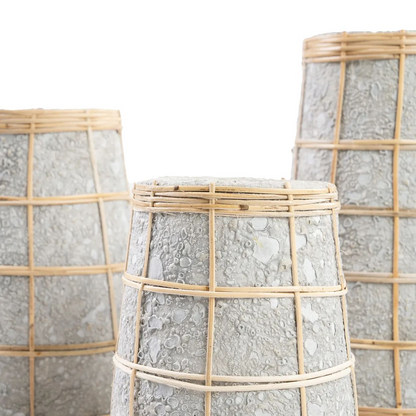 Vase en terre cuite Japandi gris naturel H31 – CUTIE