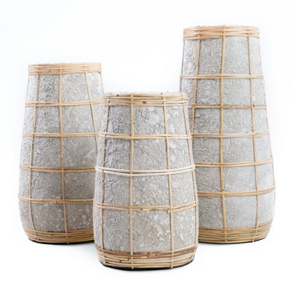Vase en terre cuite Japandi gris naturel H31 – CUTIE