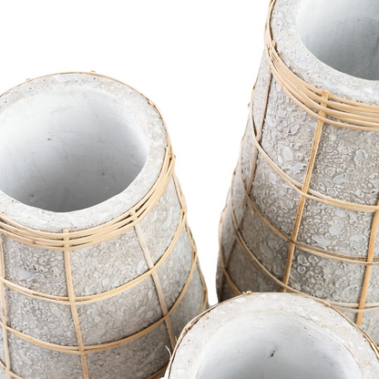 Vase en terre cuite Japandi gris naturel H31 – CUTIE
