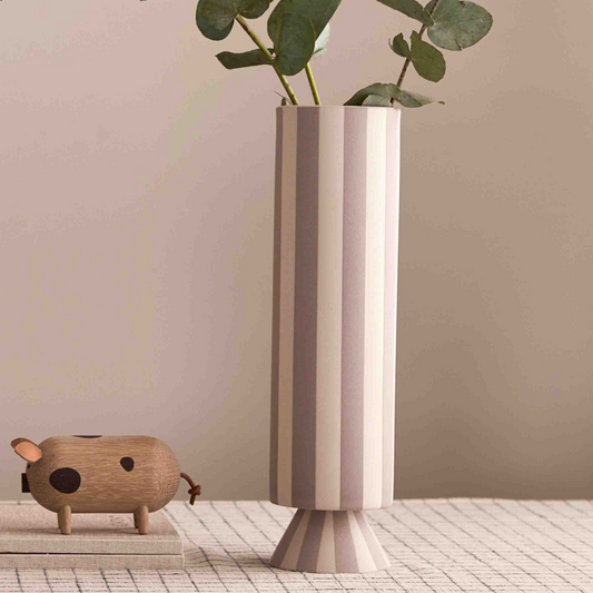 Vase en Grès Japandi gris Ø8,5xH31cm – Toppu